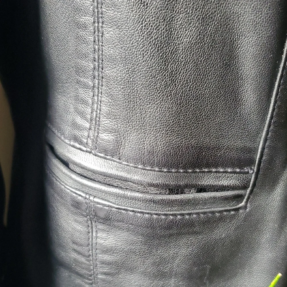 Muubaa Black Leather Jacket for Women - Picture 3 of 10